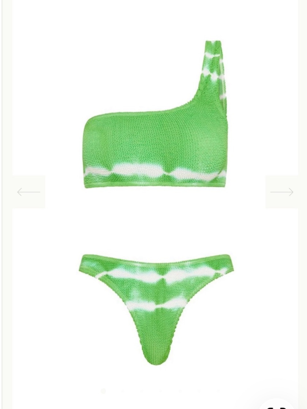 bond-eye Green and White One-Shoulder Tie-Dye Bikini Set